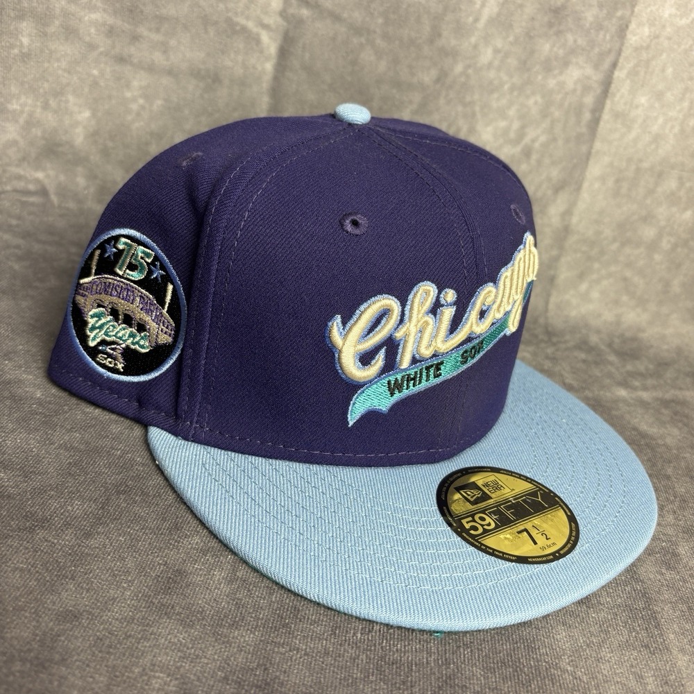 Chicago White Sox New Era‎ 59Fifty Hat 7 1/2 Purple 75 Years Comiskey MLB NEW